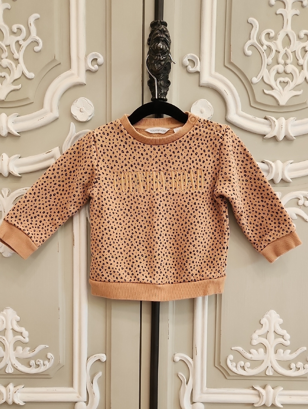 Country Road Baby Girls Brown Tan Leopard Sweater Top Size 12 - 18 Months